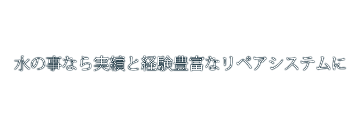 水の事なら実績と経験豊富なリペアシステムへ